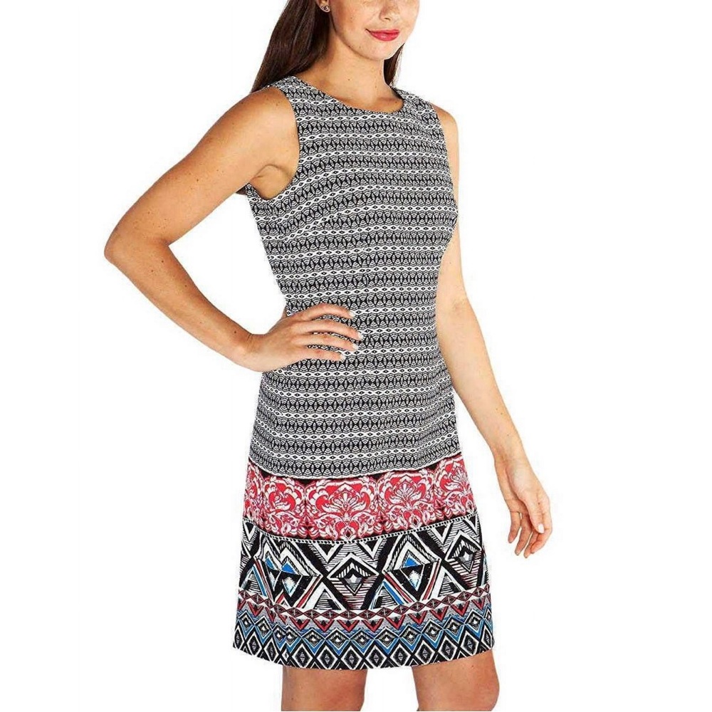 Mario Serrani Ladies Shift Dress Black And White Size 4 - Picture 1 of 9
